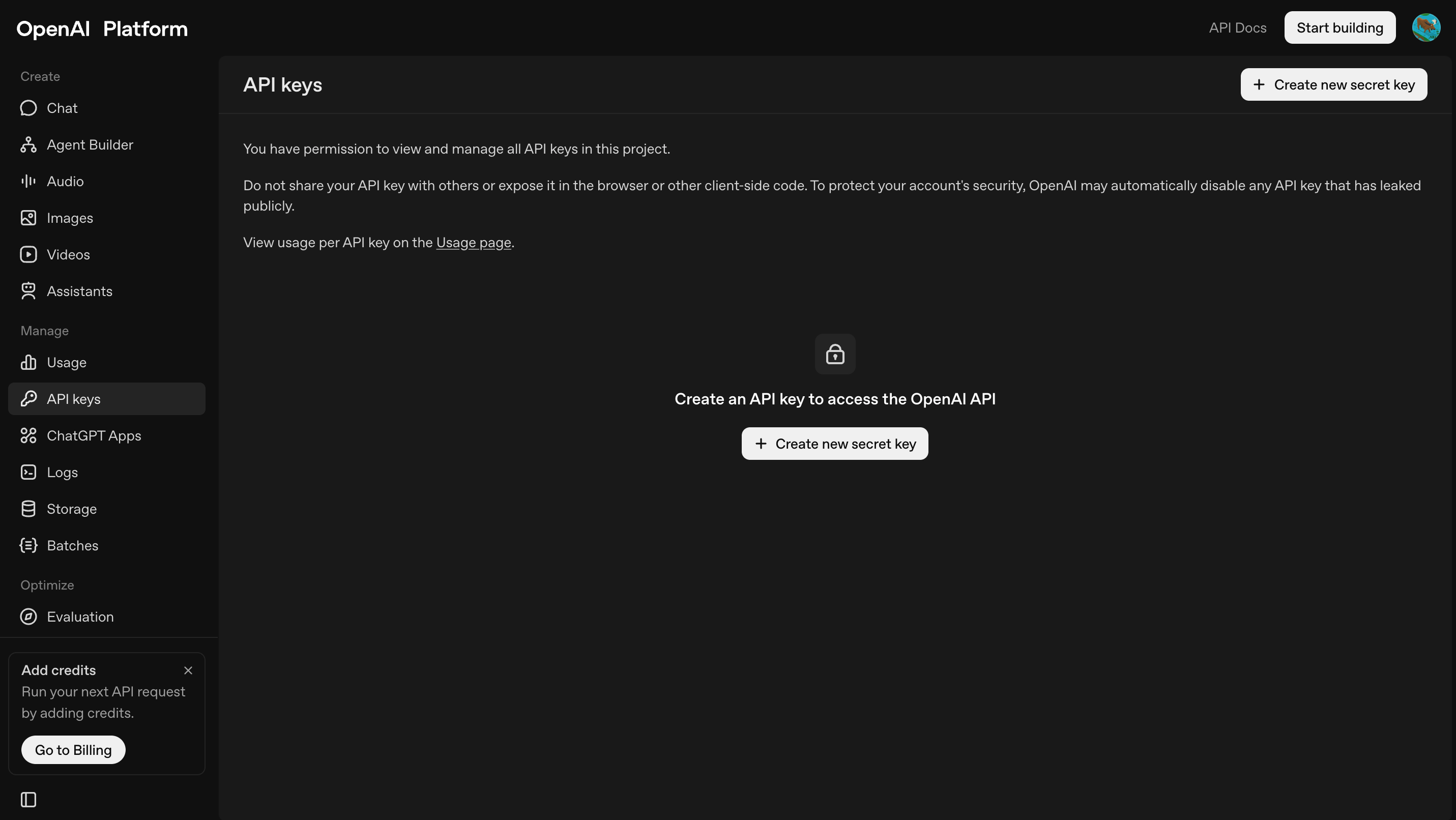 OpenAI 获取 API Key 占位图